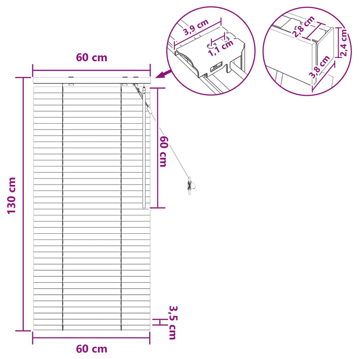 Persienner Sort 60 x 130 cm 35 mm Massivt Paulownia Træ