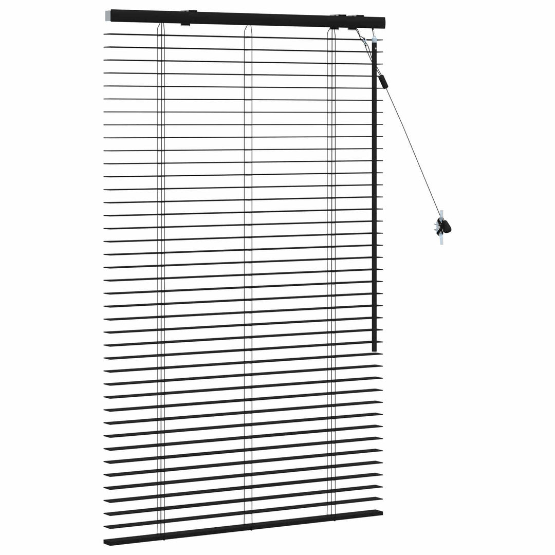 Persienner Sort 80 x 130 cm 35 mm Massivt Paulownia Træ