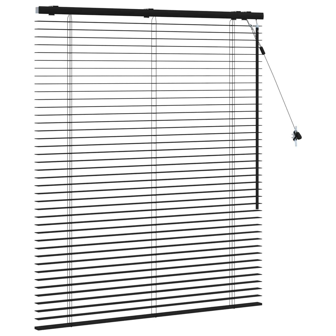 Persienner Sort 115 x 130 cm 35 mm Massivt Paulownia Træ