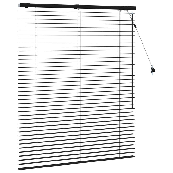 Persienner Sort 115 x 130 cm 35 mm Massivt Paulownia Træ