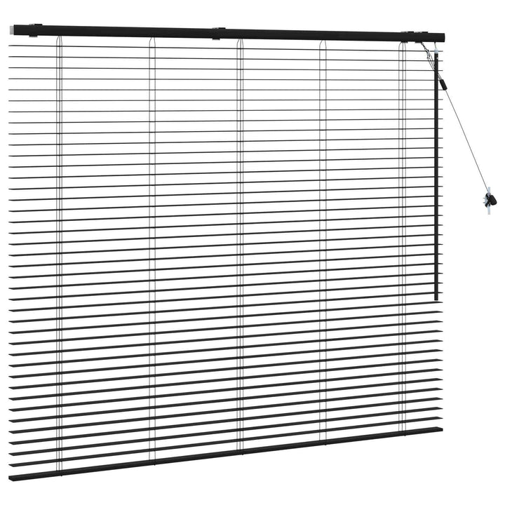 Persienner Sort 140 x 130 cm 35 mm Massivt Paulownia Træ