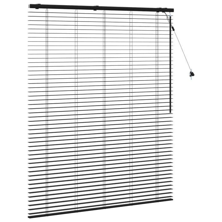 Persienner Sort 140 x 160 cm 35 mm Massivt Paulownia Træ