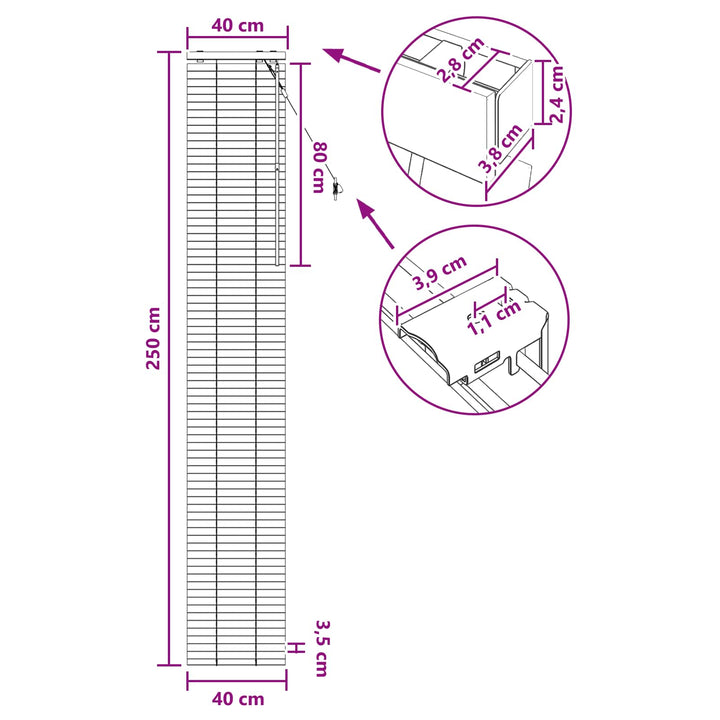 Persienner Sort 40 x 250 cm 35 mm Massivt Paulownia Træ