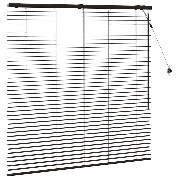 Persienner Mørk Brun 140 x 130 cm 35 mm Massivt Paulownia Træ