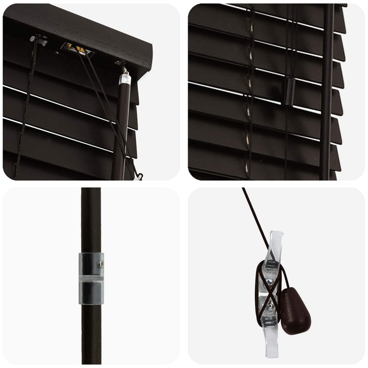 Persienner Mørk Brun 70 x 160 cm 35 mm Massivt Paulownia Træ