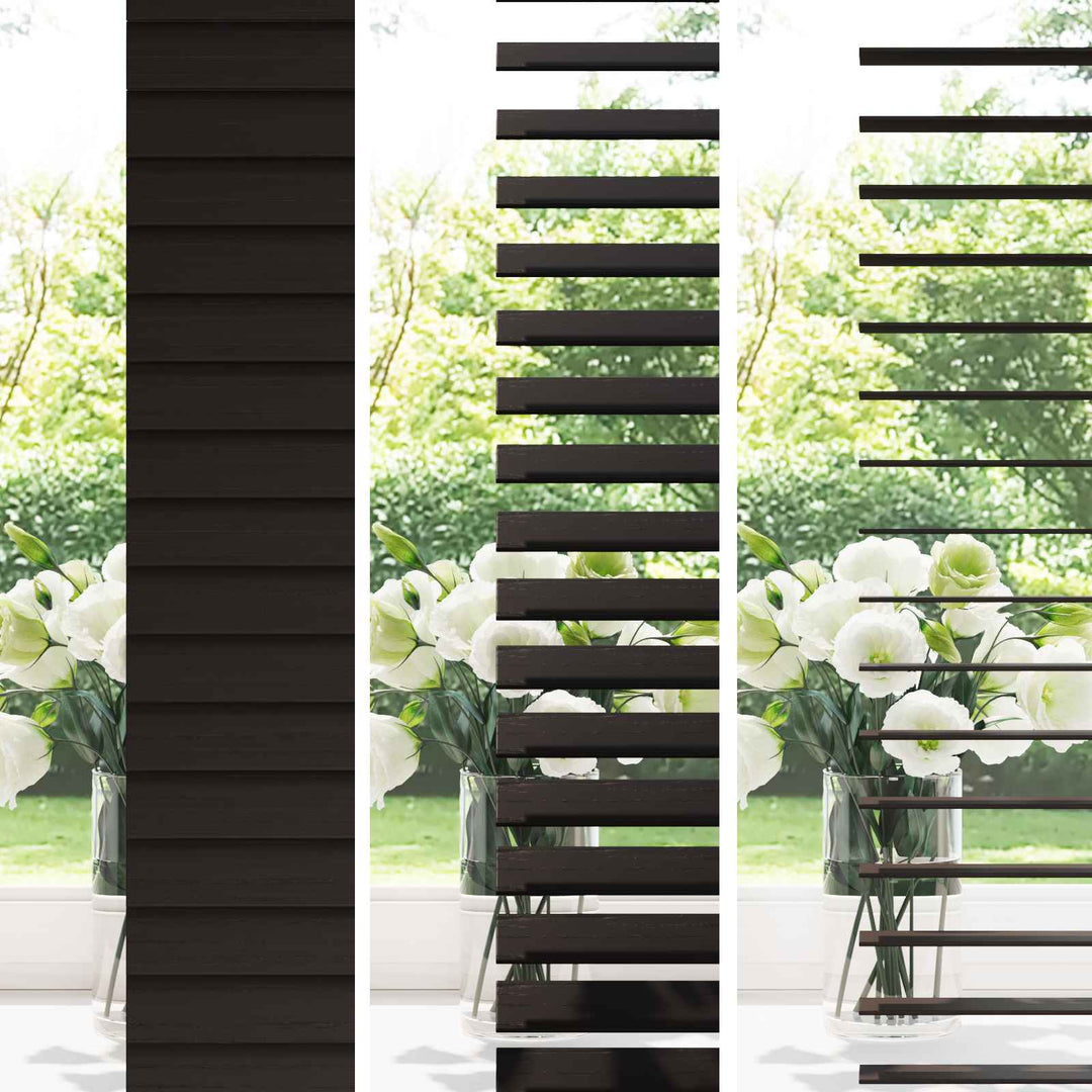 Persienner Mørk Brun 115 x 250 cm 35 mm Massivt Paulownia Træ