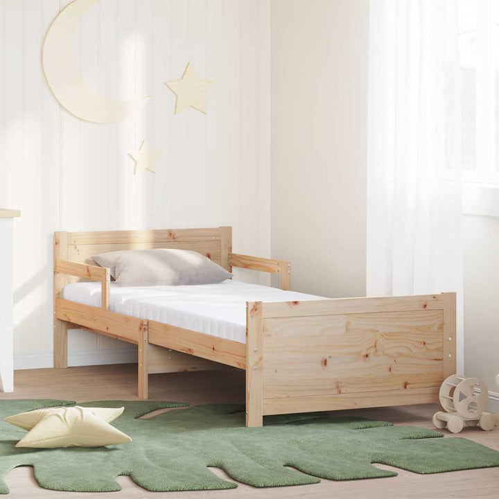 Sengestel med udvidelig madras Brun 80 x 200 cm Massiv fyrretræ