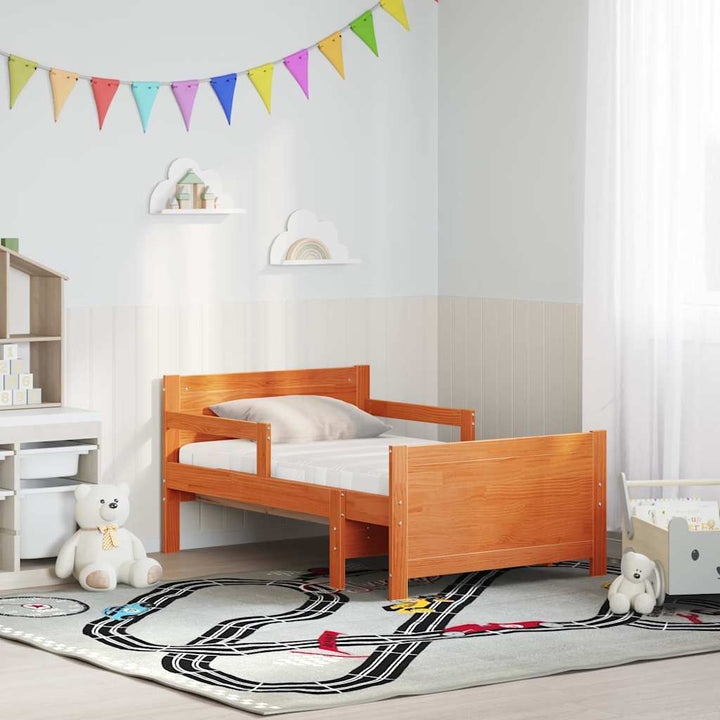 Sengestel med udvidelig madras Brun 80 x 200 cm Massiv fyrretræ