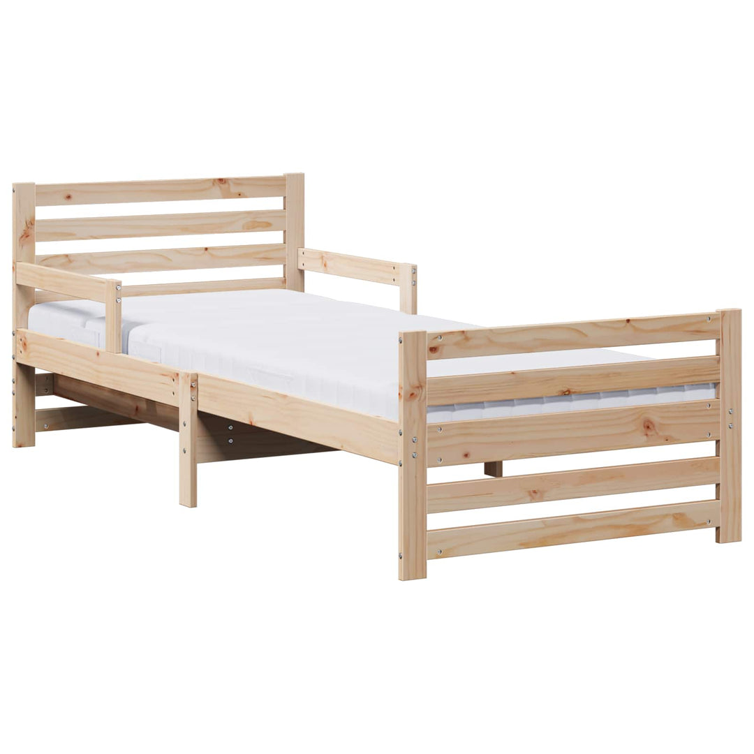 Sengestel med udtrækbar madras Brun 80 x 200 cm Massiv fyrretræ