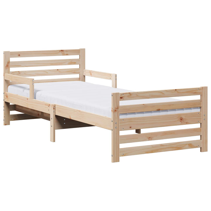 Sengestel med udtrækbar madras Brun 80 x 200 cm Massiv fyrretræ