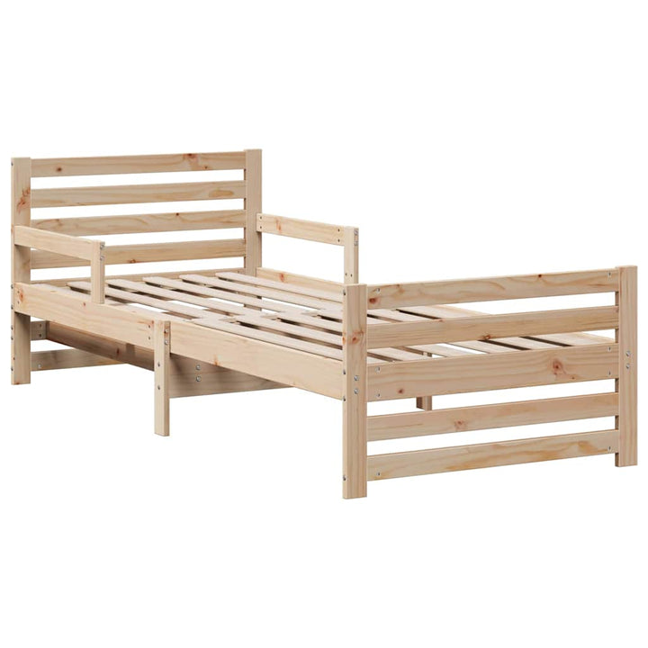 Sengestel med udtrækbar madras Brun 80 x 200 cm Massiv fyrretræ