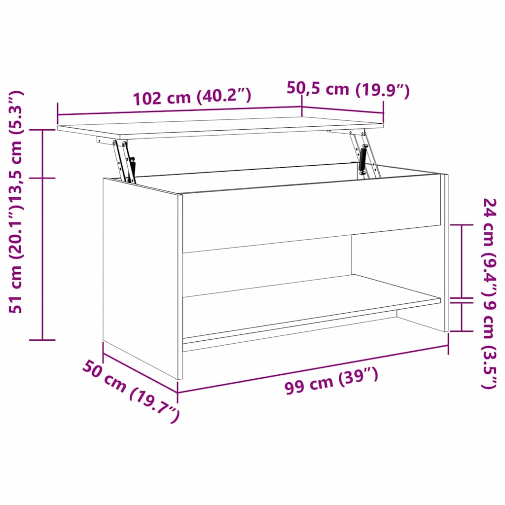 Sofabord Sort eg 80 x 50,5 x 41,5 cm Konstrueret træ
