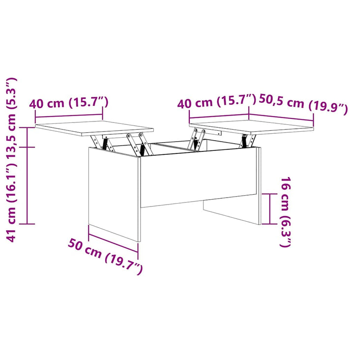Sofabord Artisan Egetræ 102 x 50,5 x 46,5 cm Konstrueret træ
