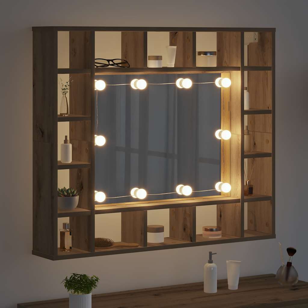 Spejlskab Artisan Egetræ 91 x 15 x 76,5 cm Konstrueret træ