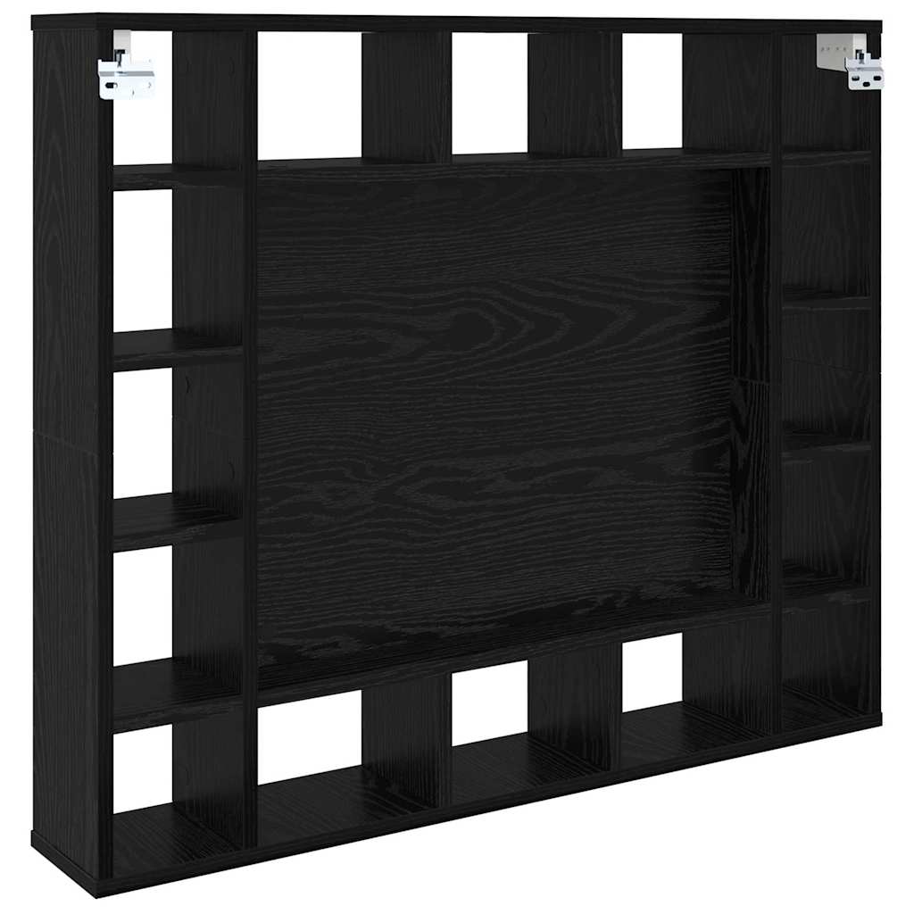 Spejlskab med hylde Sort eg 91 x 15 x 76,5 cm Konstrueret træ