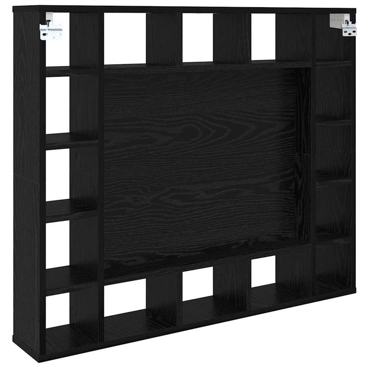 Spejlskab med hylde Sort eg 91 x 15 x 76,5 cm Konstrueret træ