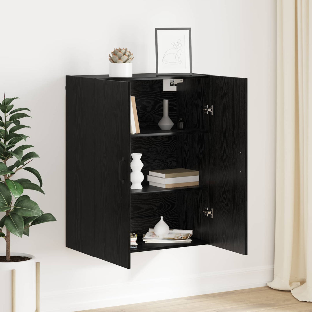 Vægskab Sort eg 69,5 x 34 x 90 cm Konstrueret træ