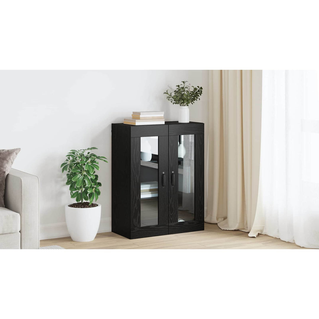 Opbevaringsskab Vægmonteret Sort eg 69,5 x 34 x 90 cm