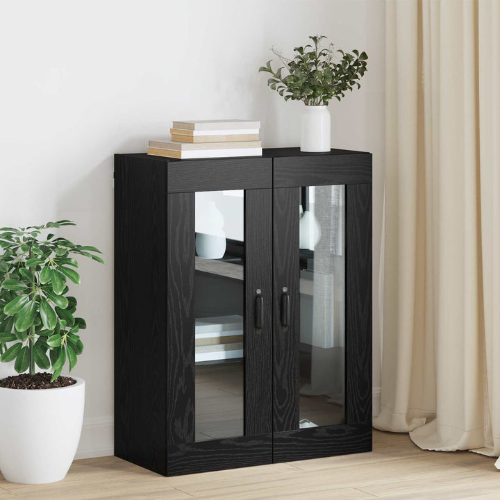 Opbevaringsskab Vægmonteret Sort eg 69,5 x 34 x 90 cm