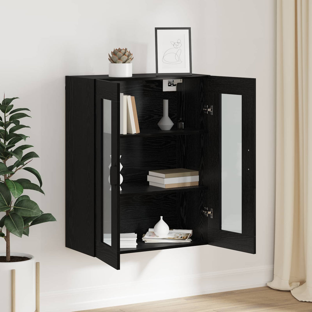 Opbevaringsskab Vægmonteret Sort eg 69,5 x 34 x 90 cm