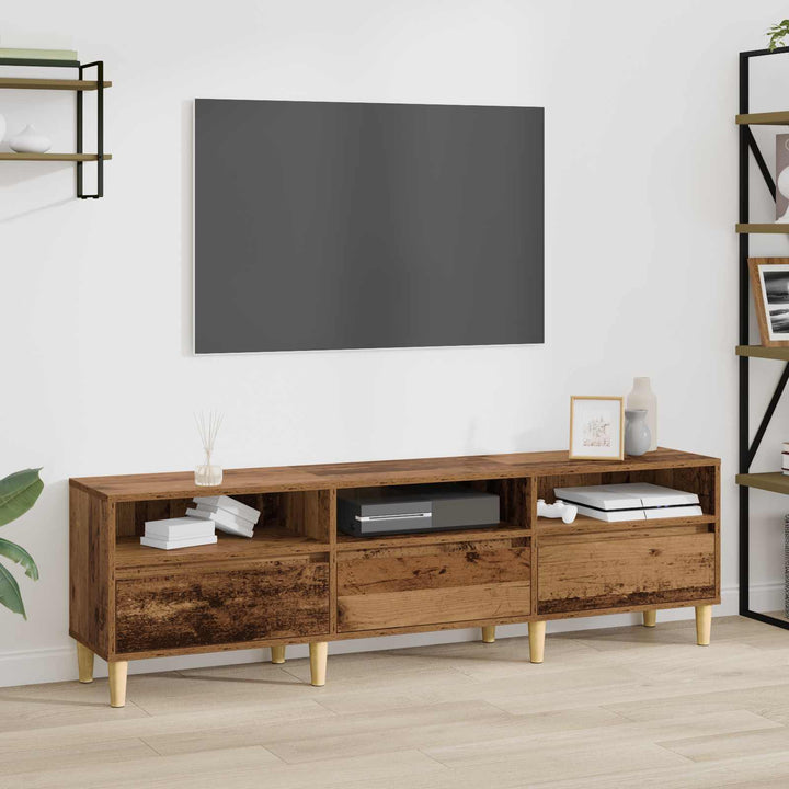 TV-skab med skuffe Gammelt træ 150 x 30 x 45 cm Konstrueret træ