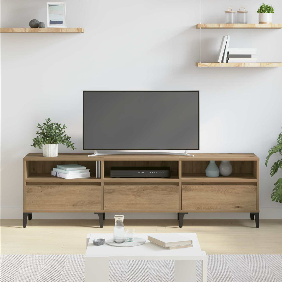 TV-skab 150 x 30 x 45 cm Artisan Egetræ Ingeniørt træ og jern