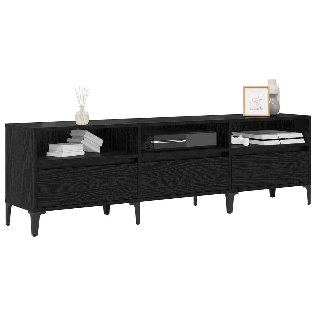 TV-skab Sort eg 150 x 30 x 45 cm Ingeniørt træ og jern
