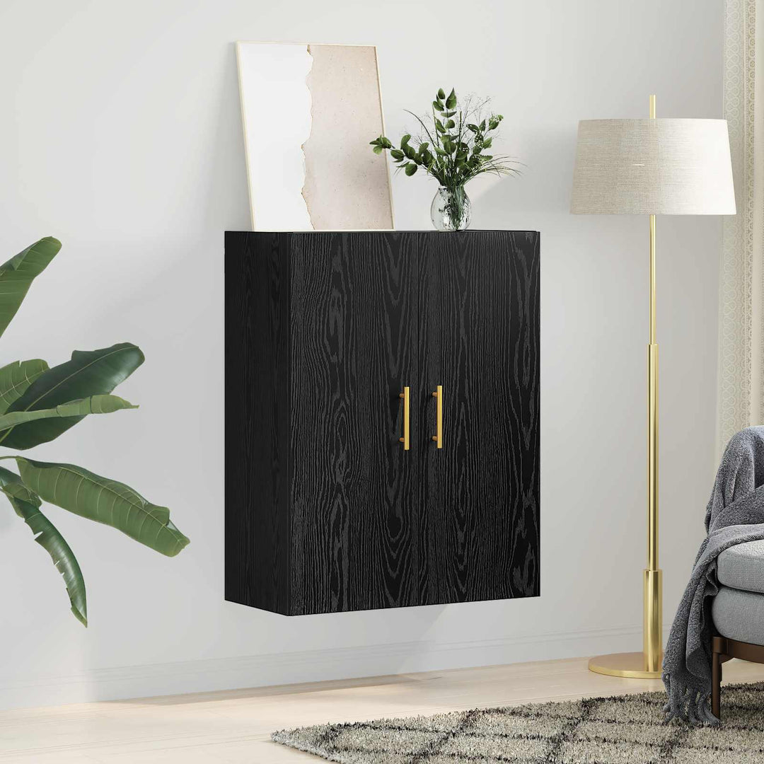Vægskab Vægmonteret Sort eg 69,5 x 34 x 90 cm Konstrueret træ