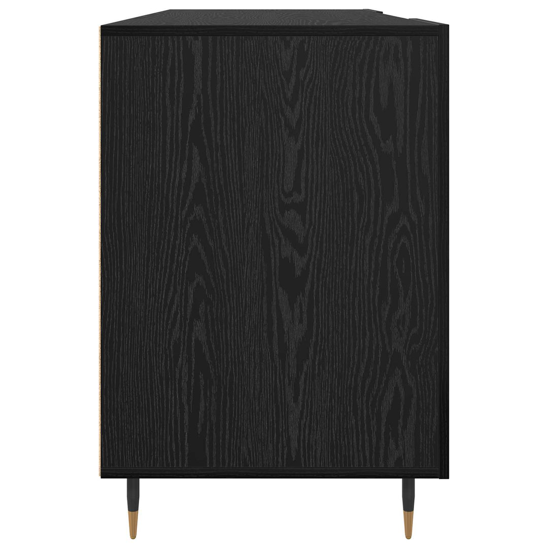 Bord med hylde med dør Sort eg 140 x 50 x 75 cm Konstrueret træ