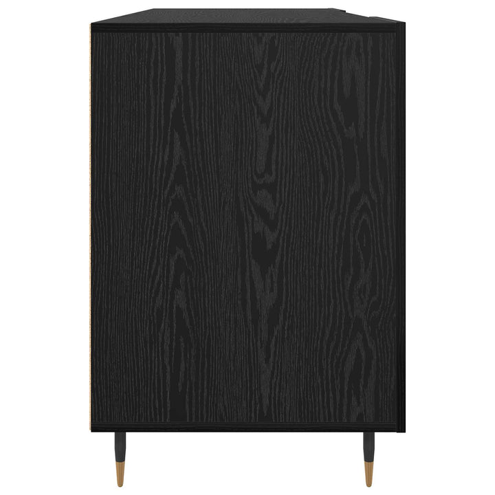 Bord med hylde med dør Sort eg 140 x 50 x 75 cm Konstrueret træ