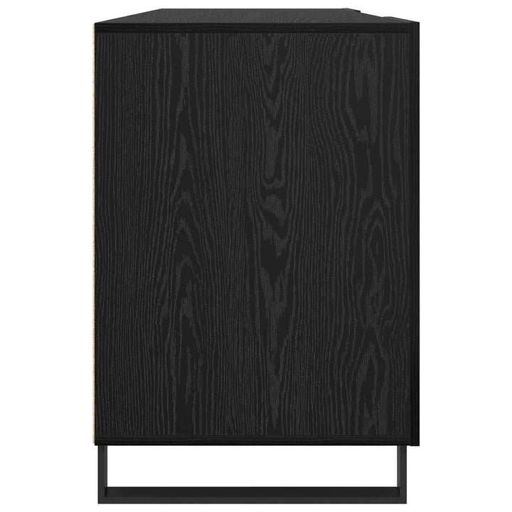 Bord med hylde med dør Sort eg 140 x 50 x 75 cm Konstrueret træ