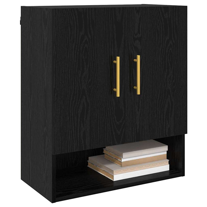 Vægskab Vægmonteret Sort eg 60 x 31 x 70 cm Konstrueret træ