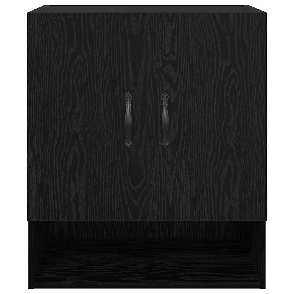 Vægmonteret skab Sort eg 60 x 31 x 70 cm Konstrueret træ