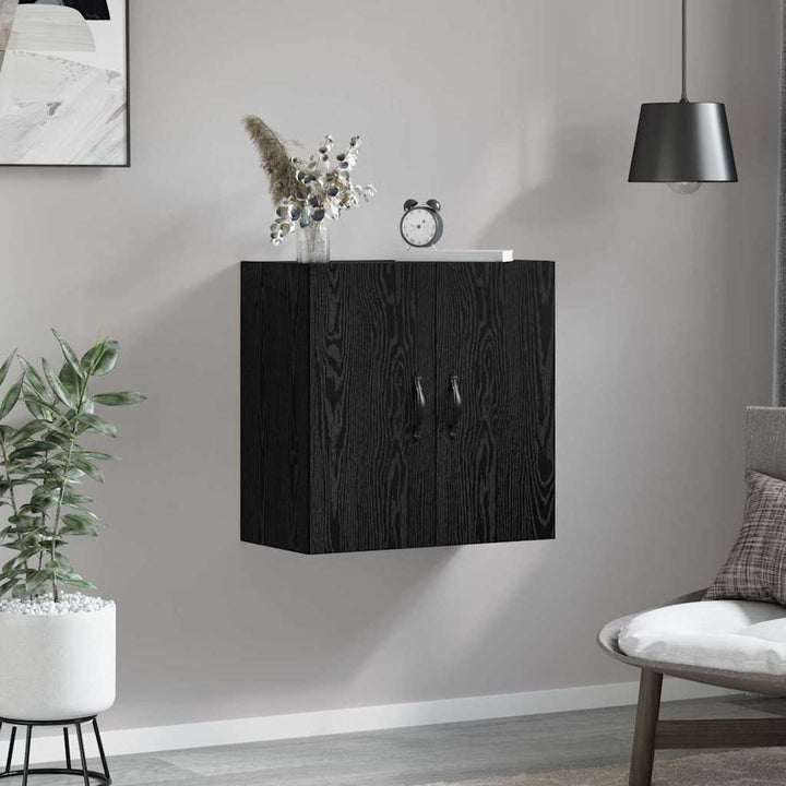 Vægmonteret skab Sort eg 60 x 31 x 60 cm Konstrueret træ