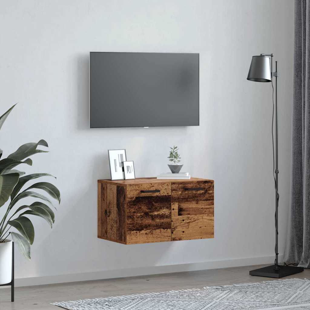 Vægmonteret skab Gammelt træ 60 x 36,5 x 35 cm Konstrueret træ