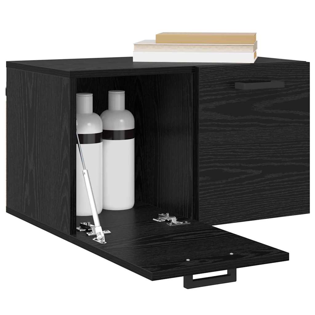 Vægmonteret skab 60 x 36,5 x 35 cm Konstrueret træ Sort eg
