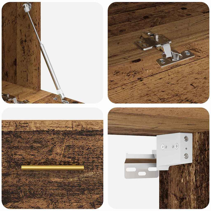 Vægskab 80 x 36.5 x 35 cm Konstrueret træ Gammelt træ