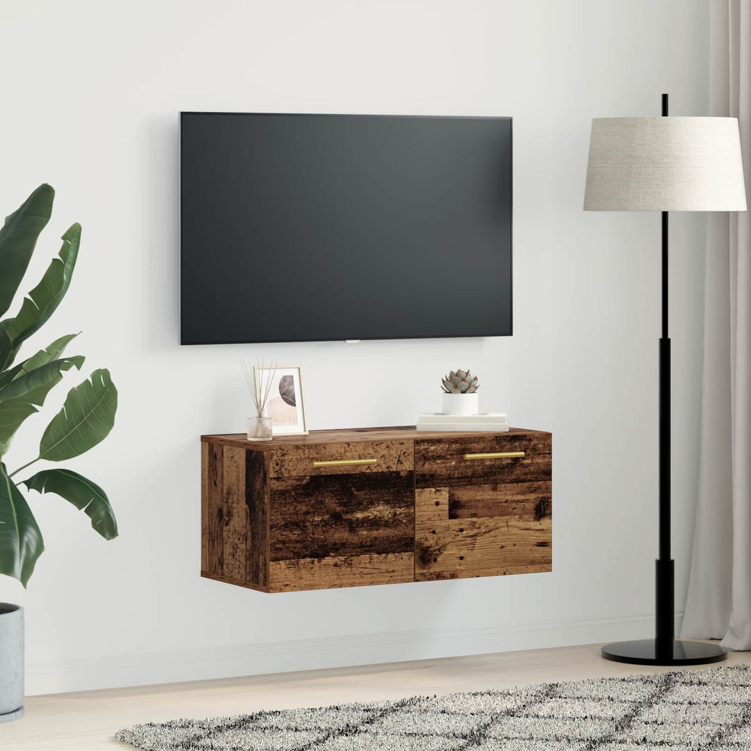 Vægskab 80 x 36.5 x 35 cm Konstrueret træ Gammelt træ