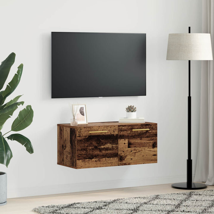 Vægskab 80 x 36.5 x 35 cm Konstrueret træ Gammelt træ