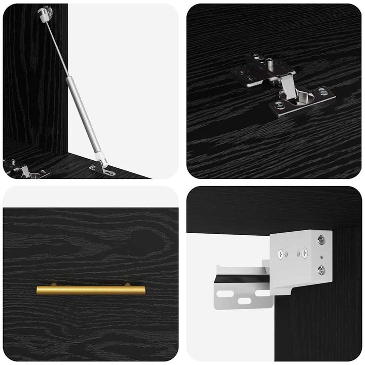 Vægskab 80 x 36.5 x 35 cm Konstrueret træ Sort eg