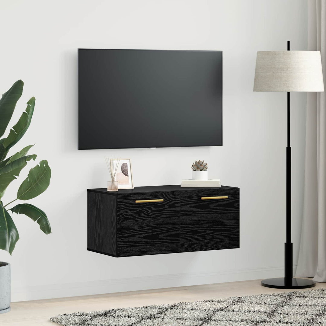 Vægskab 80 x 36.5 x 35 cm Konstrueret træ Sort eg