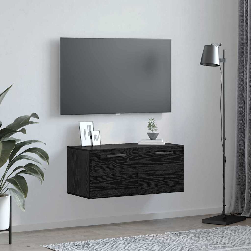 Vægskab 80 x 36.5 x 35 cm Konstrueret træ Sort eg