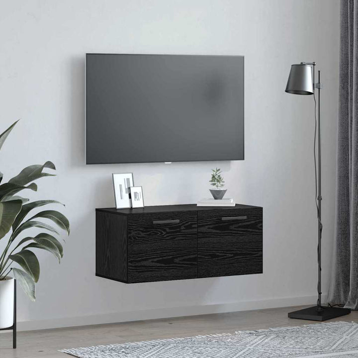 Vægskab 80 x 36.5 x 35 cm Konstrueret træ Sort eg