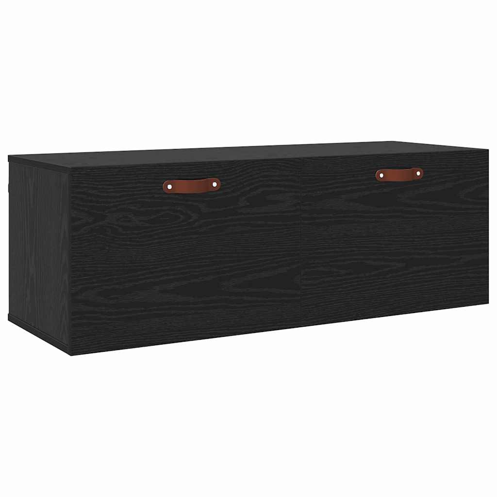 Vægmonteret skab 100 x 36,5 x 35 cm Konstrueret træ Sort eg