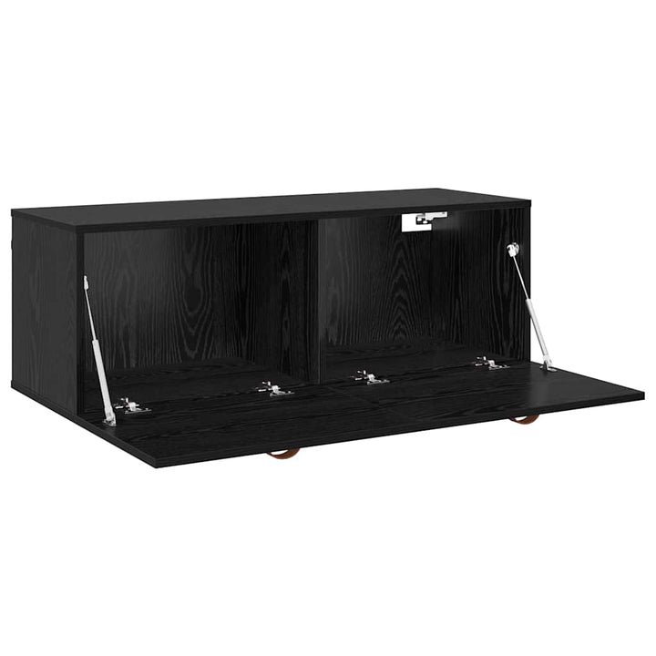 Vægmonteret skab 100 x 36,5 x 35 cm Konstrueret træ Sort eg