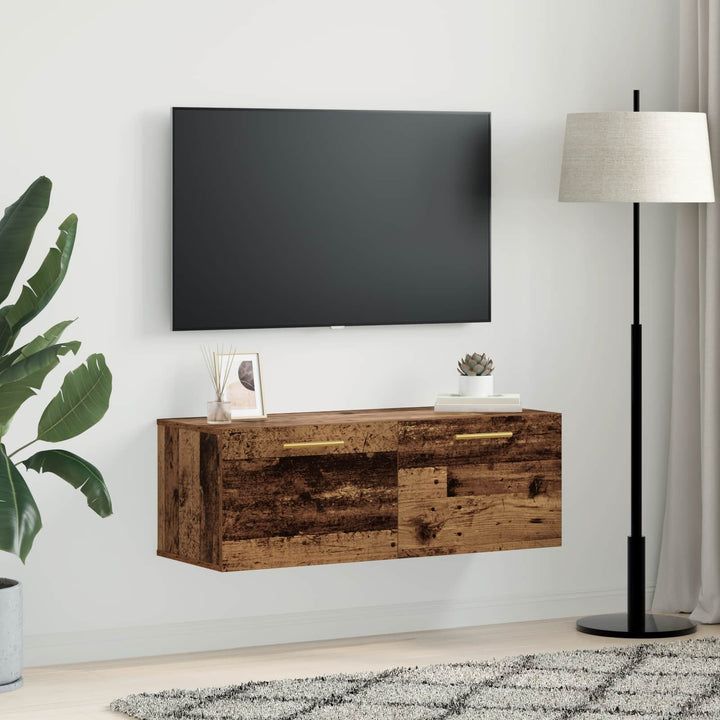 Vægskab 100 x 36.5 x 35 cm Konstrueret træ Gammelt træ