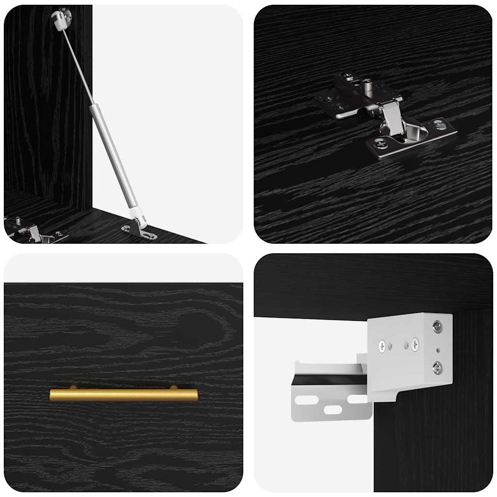 Vægskab 100 x 36.5 x 35 cm Konstrueret træ Sort eg