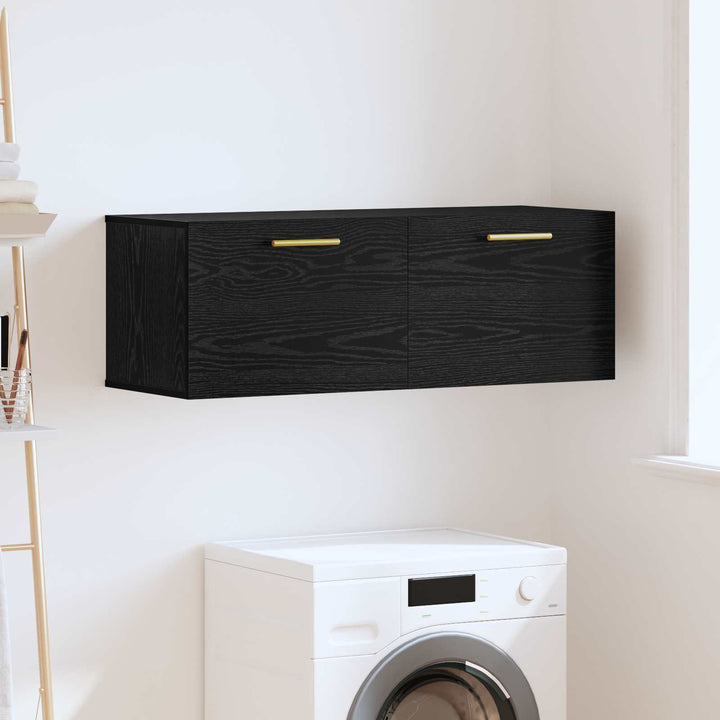 Vægskab Vægmonteret Sort eg 100 x 36.5 x 35 cm Konstrueret træ