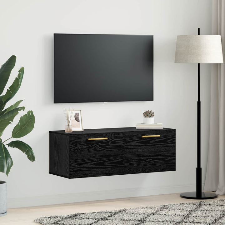 Vægskab 100 x 36.5 x 35 cm Konstrueret træ Sort eg