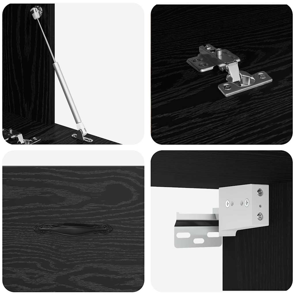 Vægmonteret skab 100 x 36,5 x 35 cm Konstrueret træ Sort eg